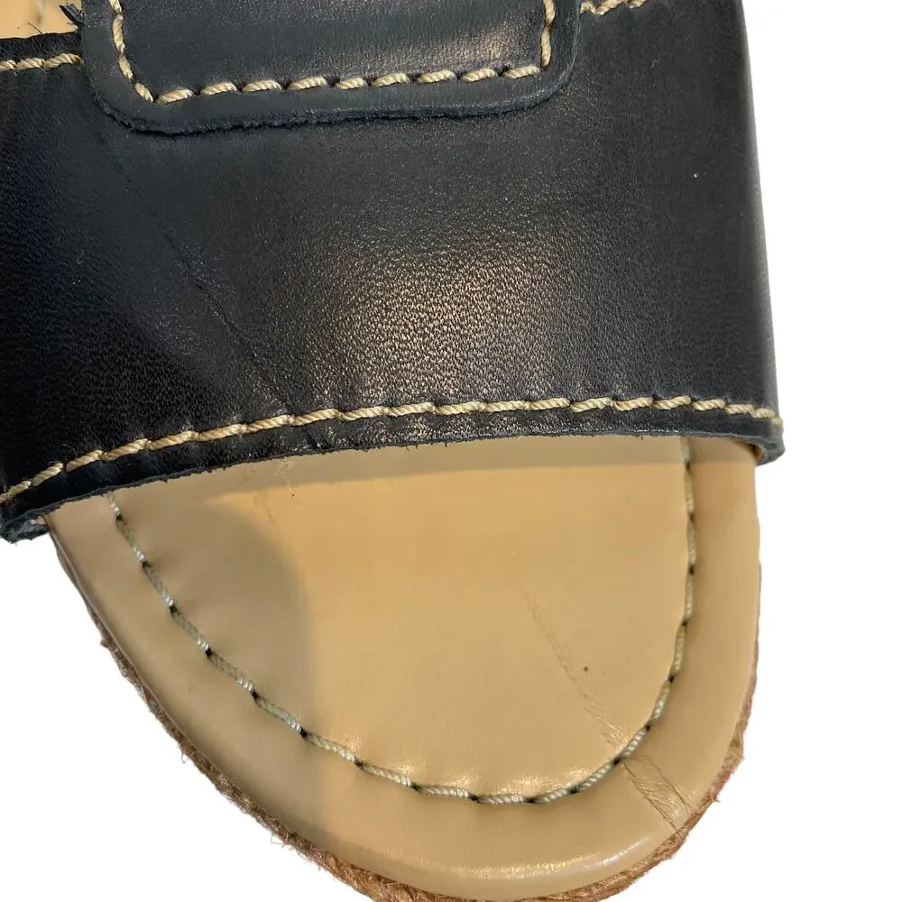 Naturalizer Womens Size 9.5 Reese Leather Espradrille Sandals Open Toe Slingback